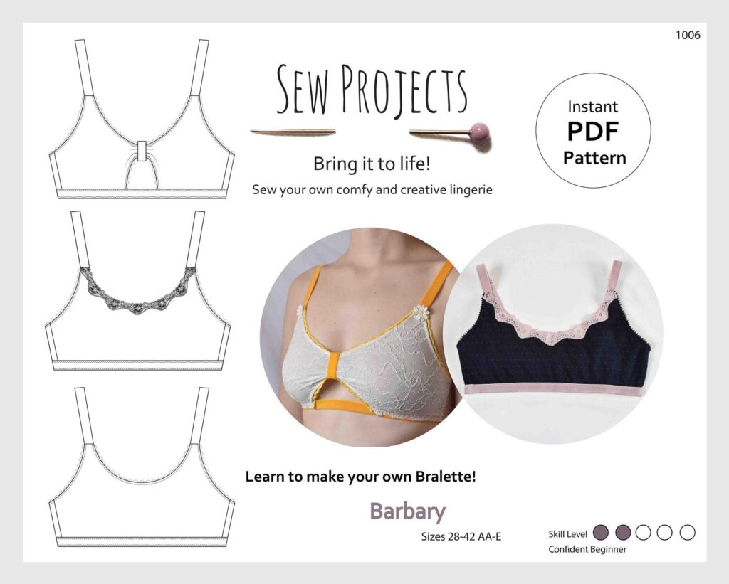 Olivia Bralette Knickers Briefs Panties Sewing Pattern (PDF